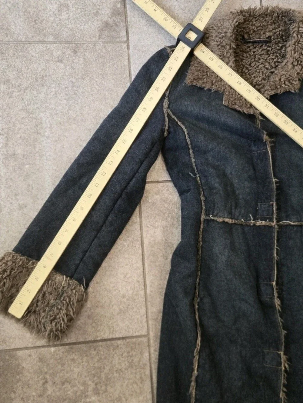 Next Denim Afghan Coat UK Sz 12 Penny Lane
